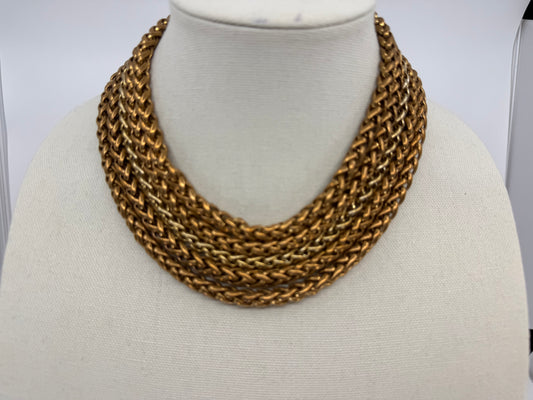 Vintage Chanel Runway Chunky 5-Strand Gold Chain Collar Necklace