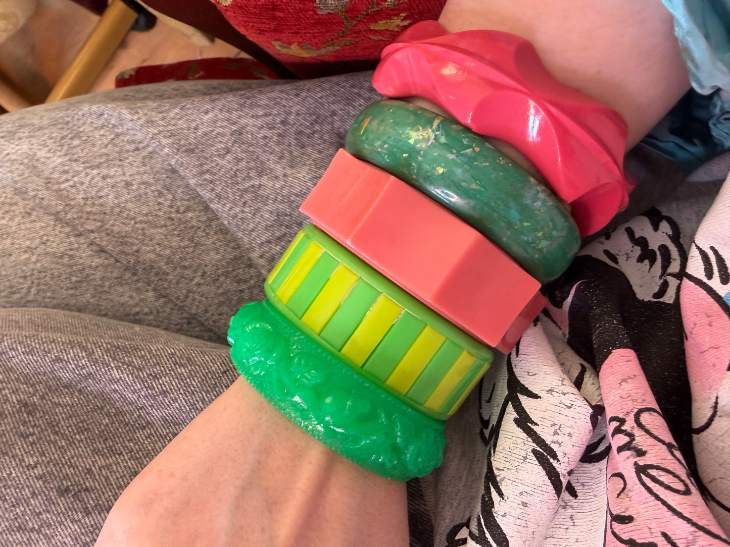 Vintage Western Germany Bangle Stack - 5 Unique Bangles