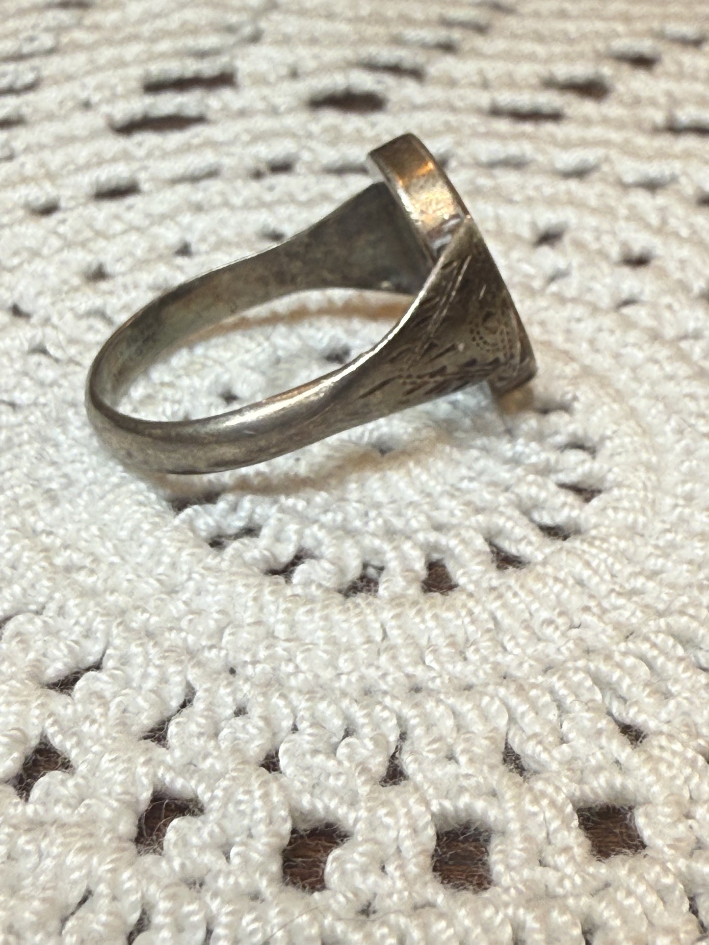 Vintage Reversible Siam Niello Silver Dancer Ring