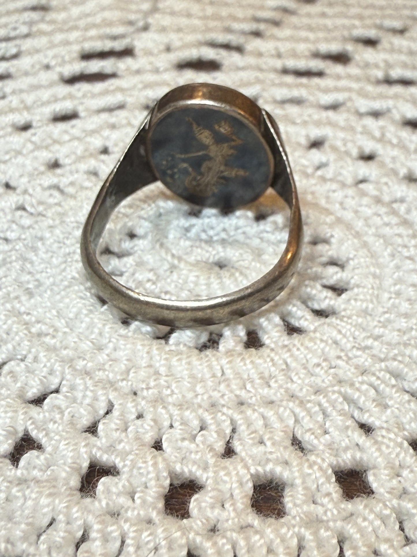 Vintage Reversible Siam Niello Silver Dancer Ring