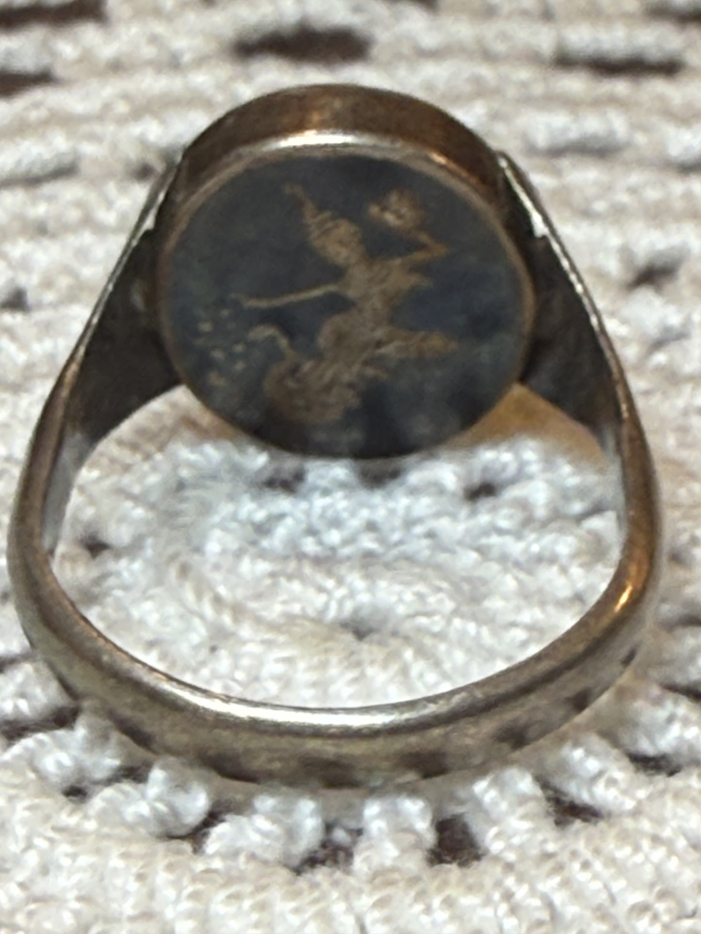 Vintage Reversible Siam Niello Silver Dancer Ring
