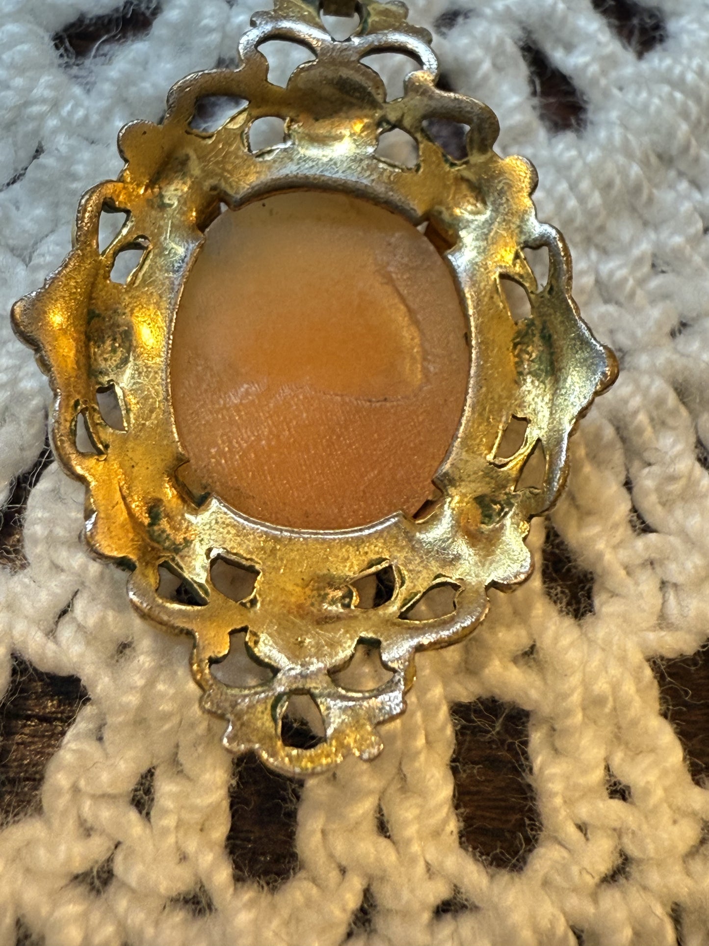 Antique Dainty Filigree Cameo Necklace