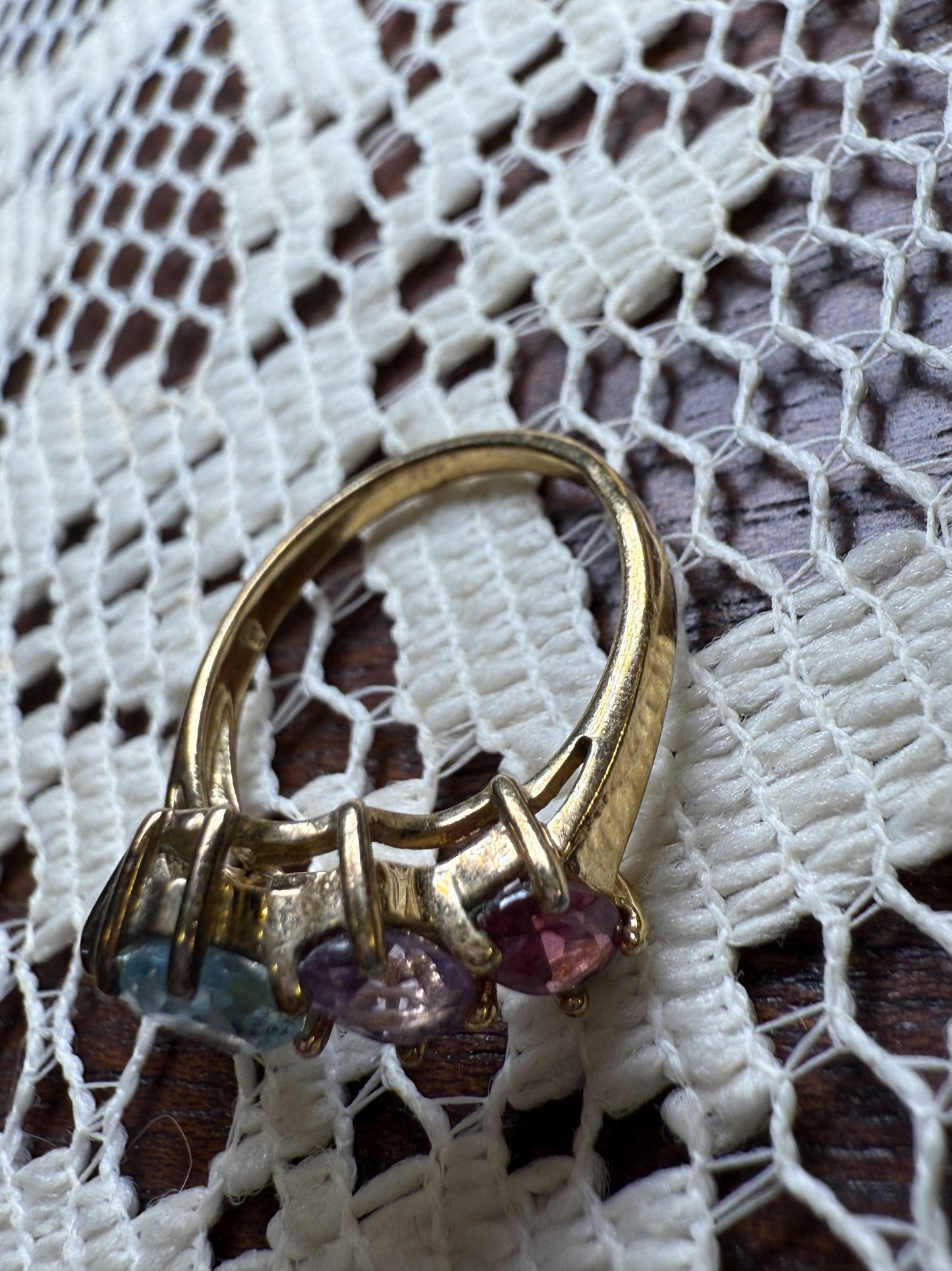 Vintage Gold Gemstone Stacker Ring