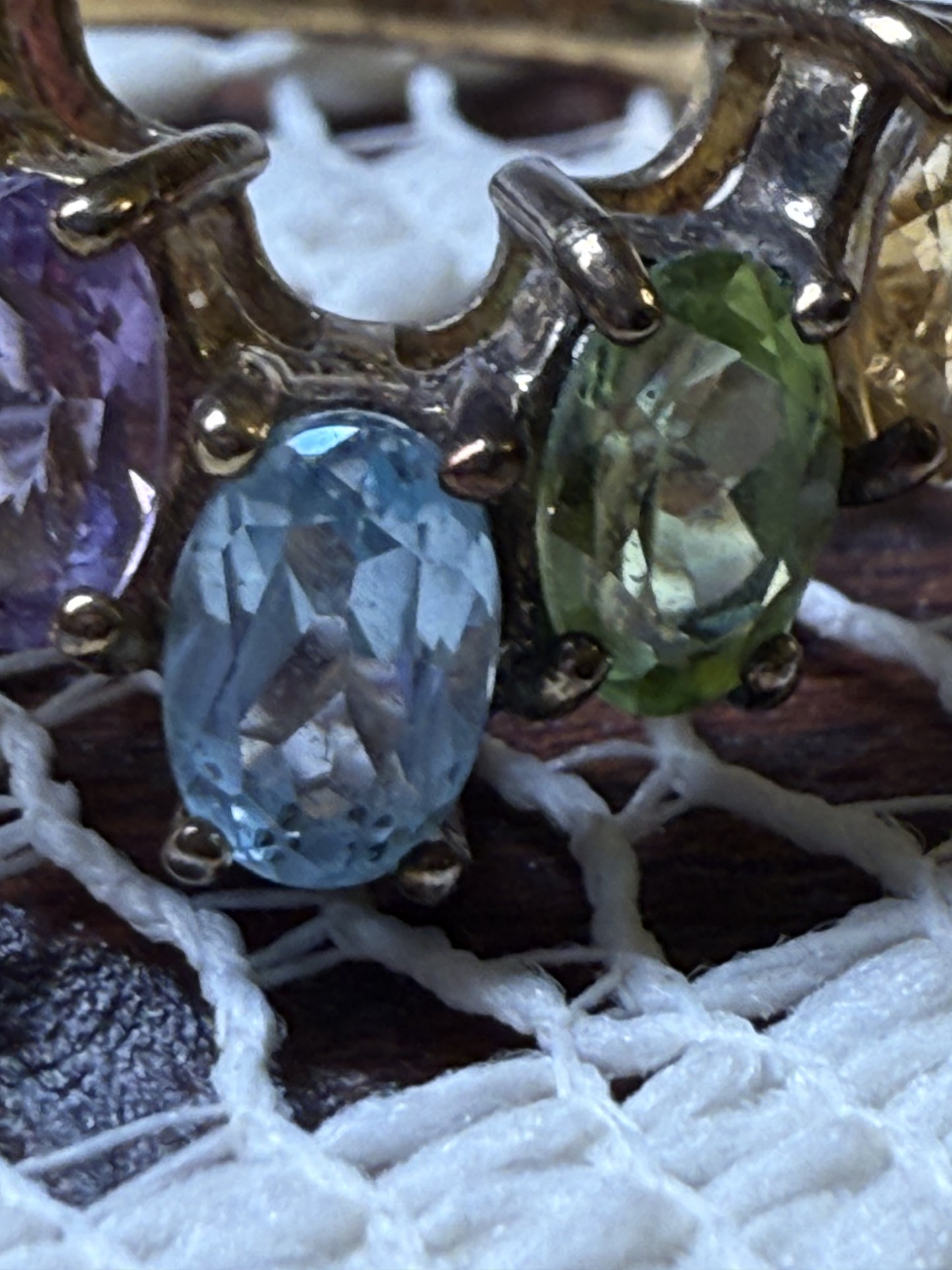 Vintage Gold Gemstone Stacker Ring