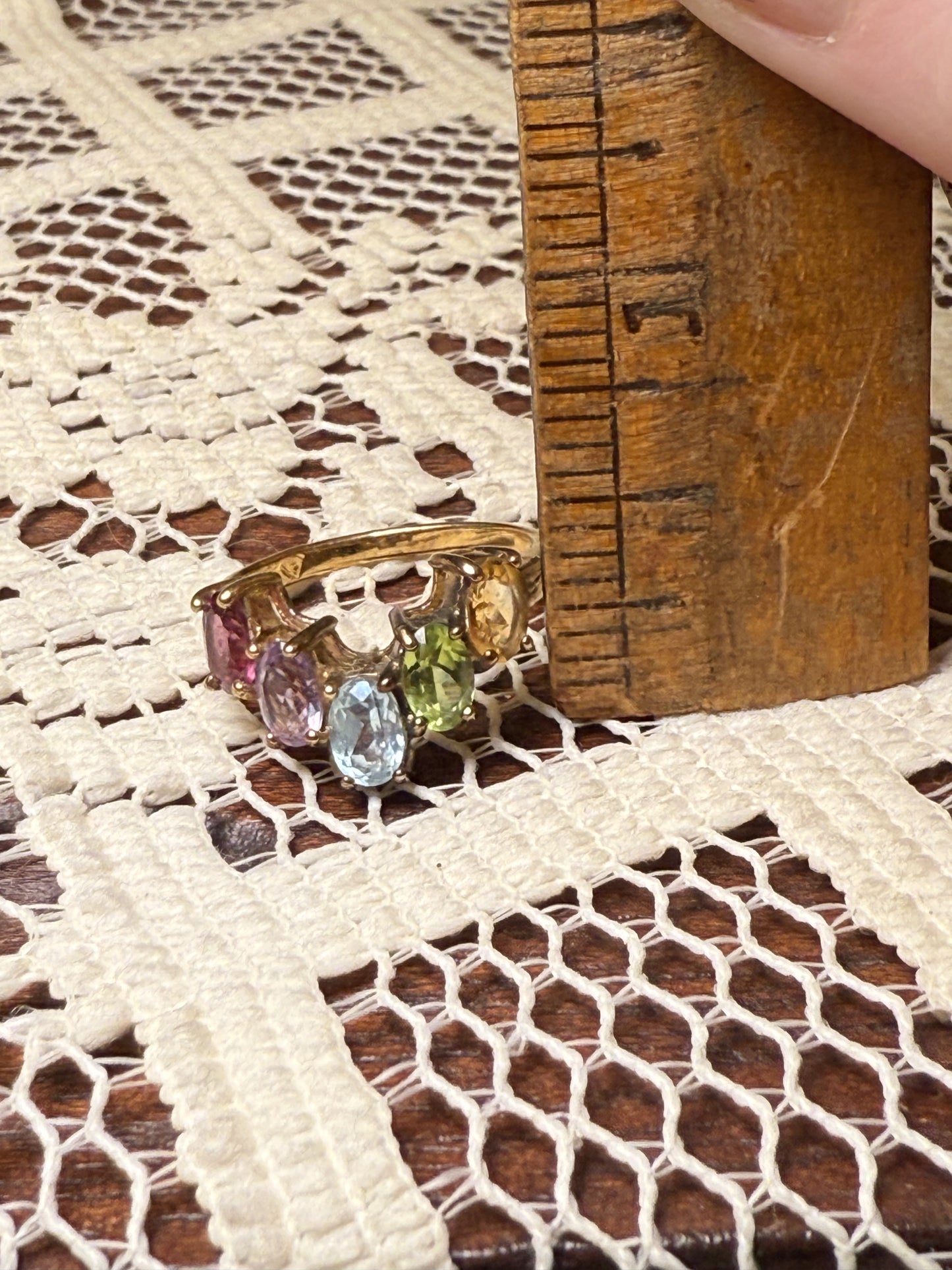 Vintage Gold Gemstone Stacker Ring