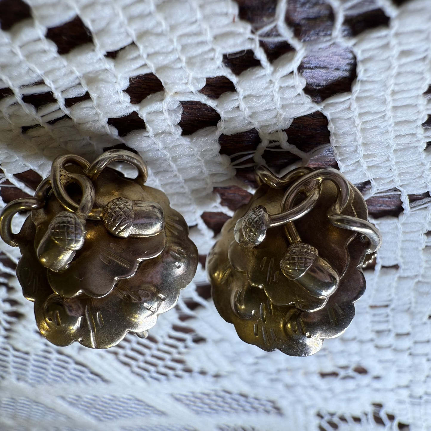 Antique Victorian Silver Acorn Earrings