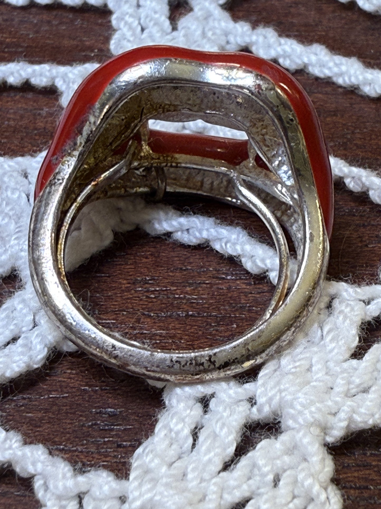 Vintage Pierced Lips with Fangs Ring