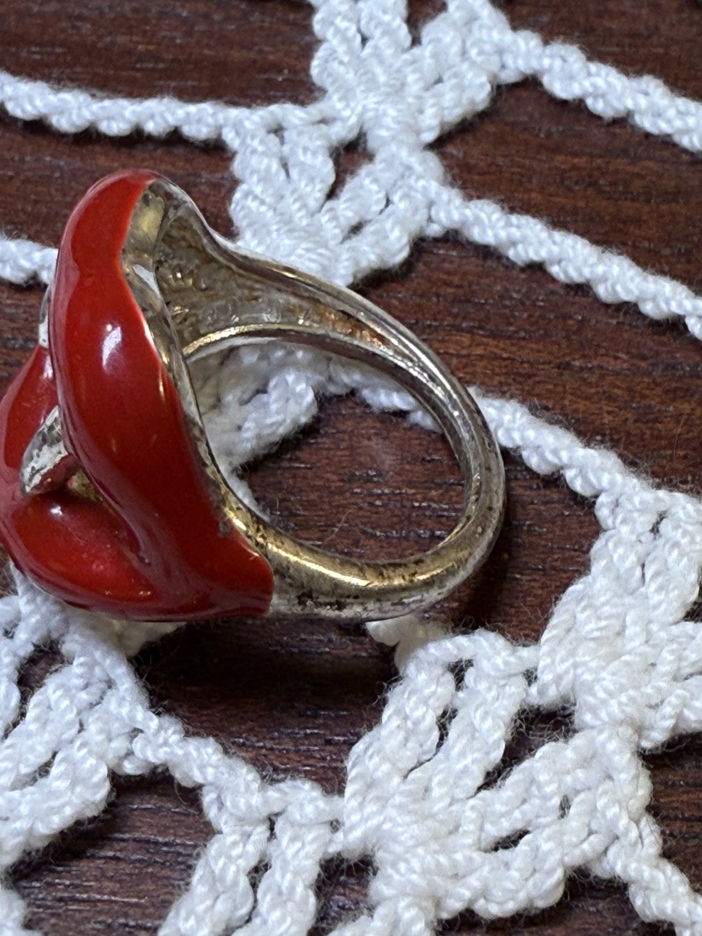 Vintage Pierced Lips with Fangs Ring