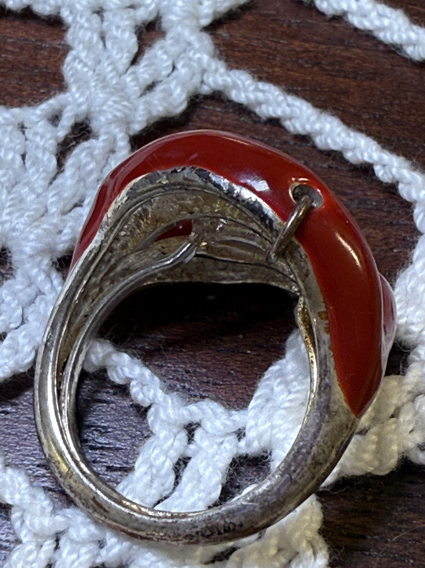 Vintage Pierced Lips with Fangs Ring