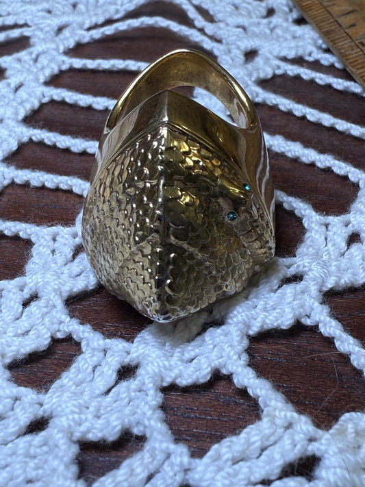 Vintage Pyramid Snake Locket Ring