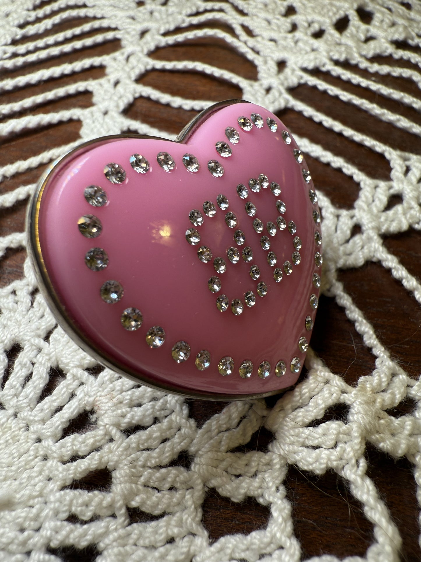 Balenciaga Oversized Crush Crystal Heart Ring