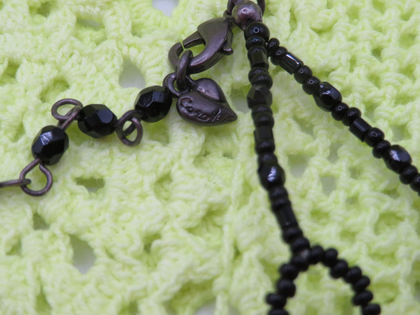 Vintage Gothic Black Glass Crystal Collar Necklace