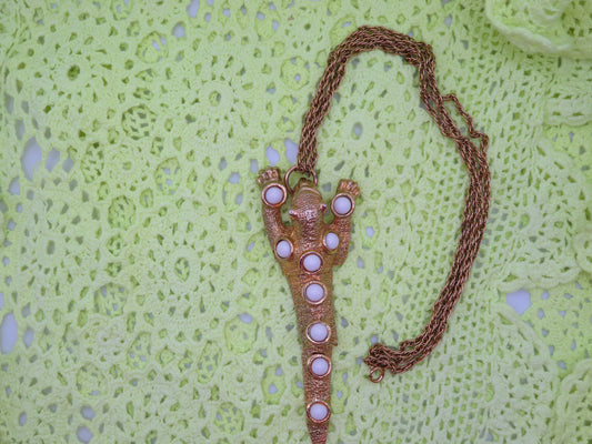 Vintage Panther Cabochon Statement Necklace