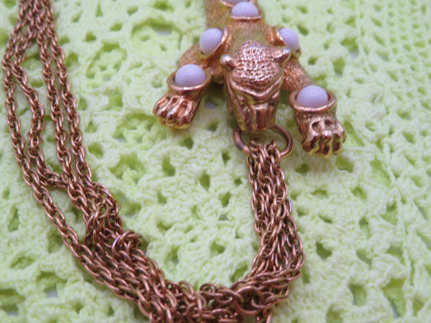 Vintage Panther Cabochon Statement Necklace