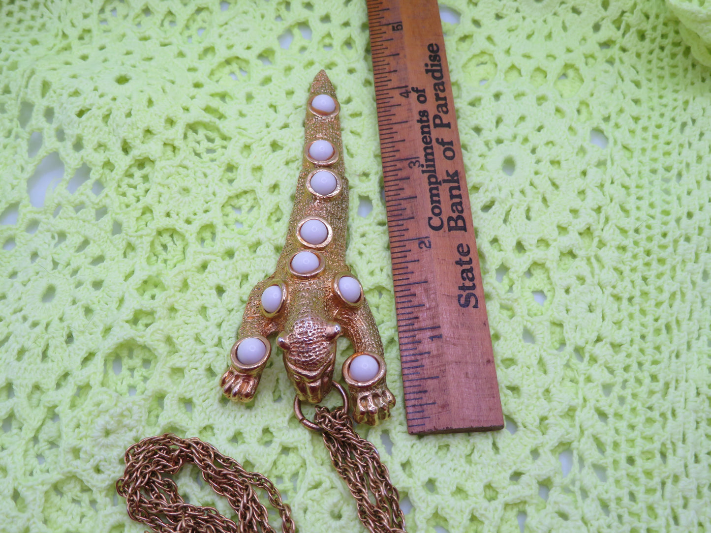 Vintage Panther Cabochon Statement Necklace