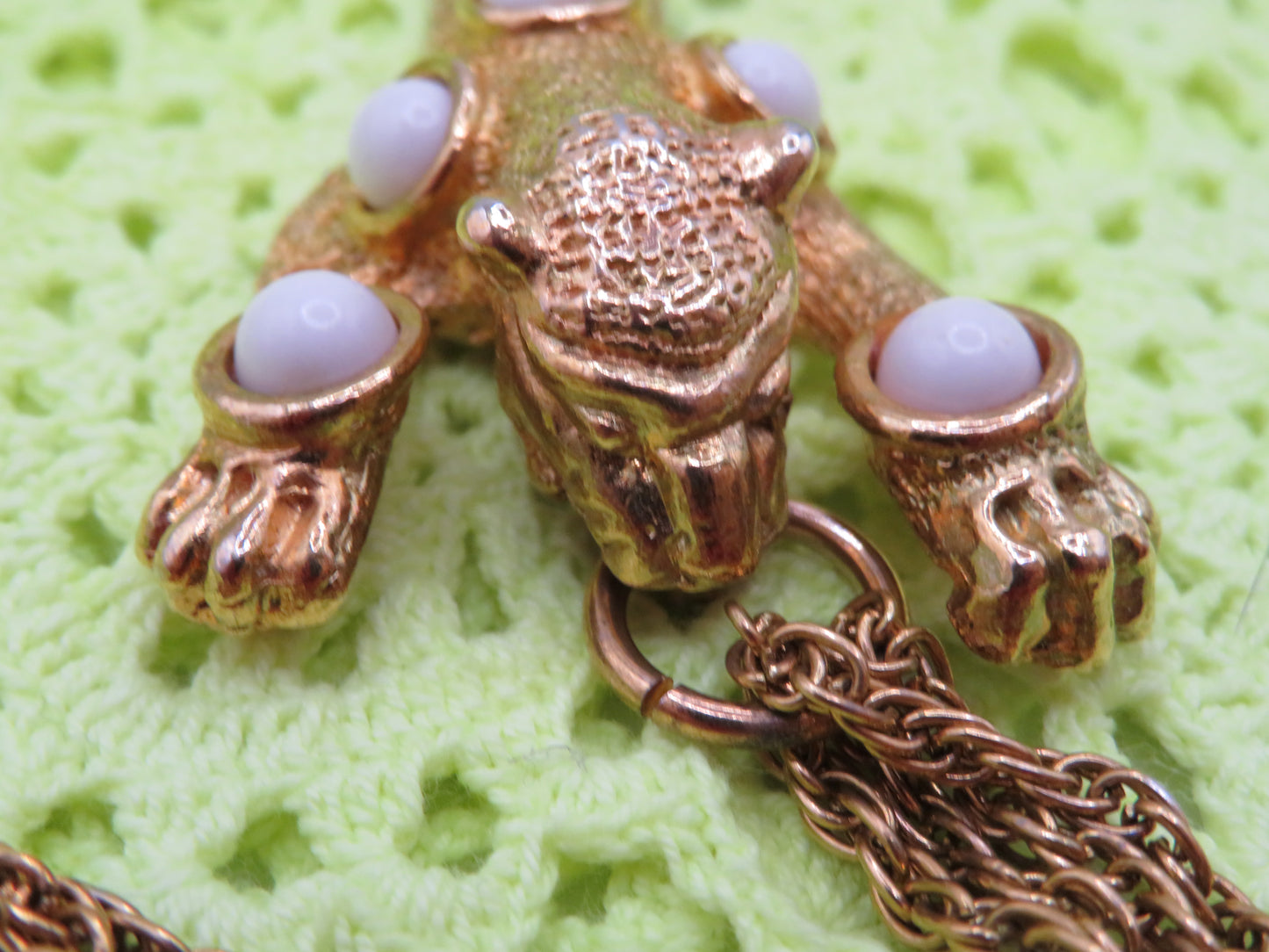 Vintage Panther Cabochon Statement Necklace