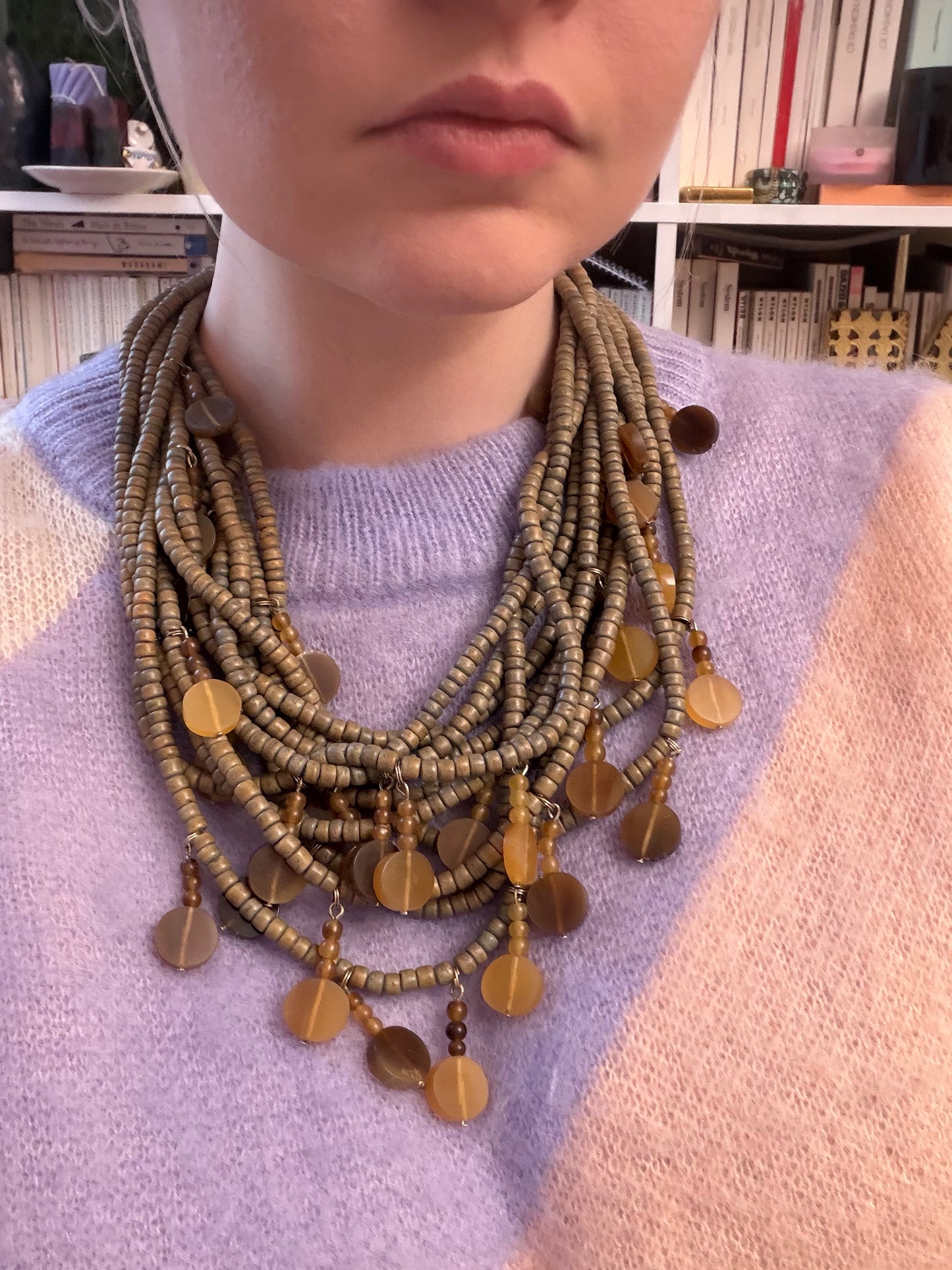 Iris Apfel's Vintage Monies Agate & Coconut Beaded Necklace