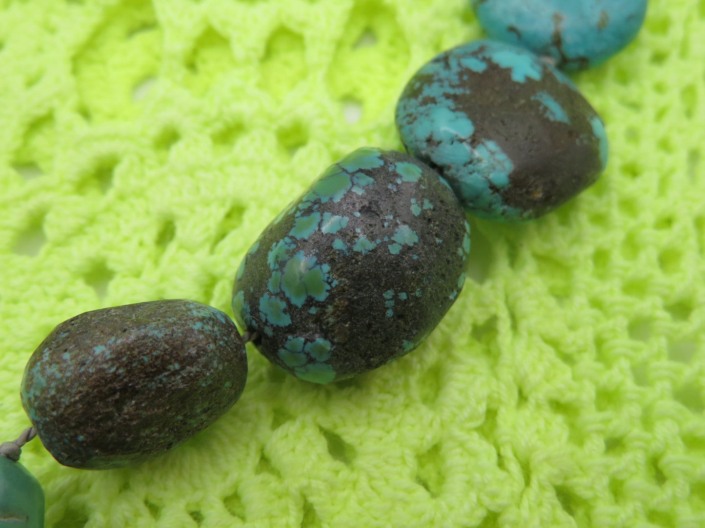 Vintage Chunky Turquoise Nugget Pendant Necklace