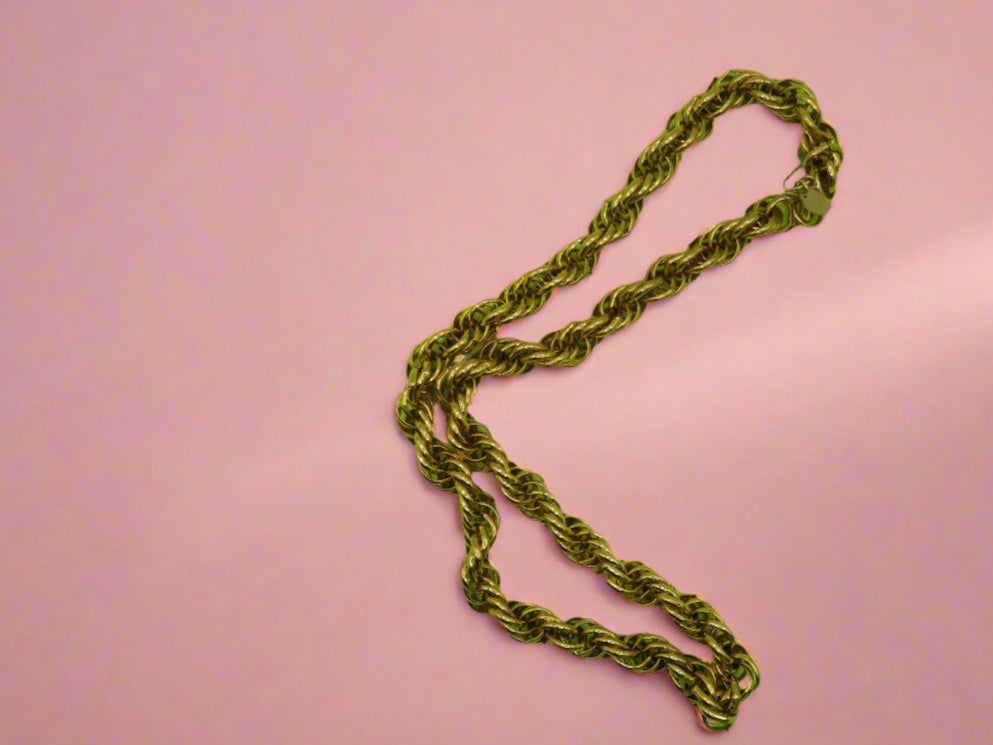 Vintage Erwin Pearl Chunky Twisted Gold Necklace