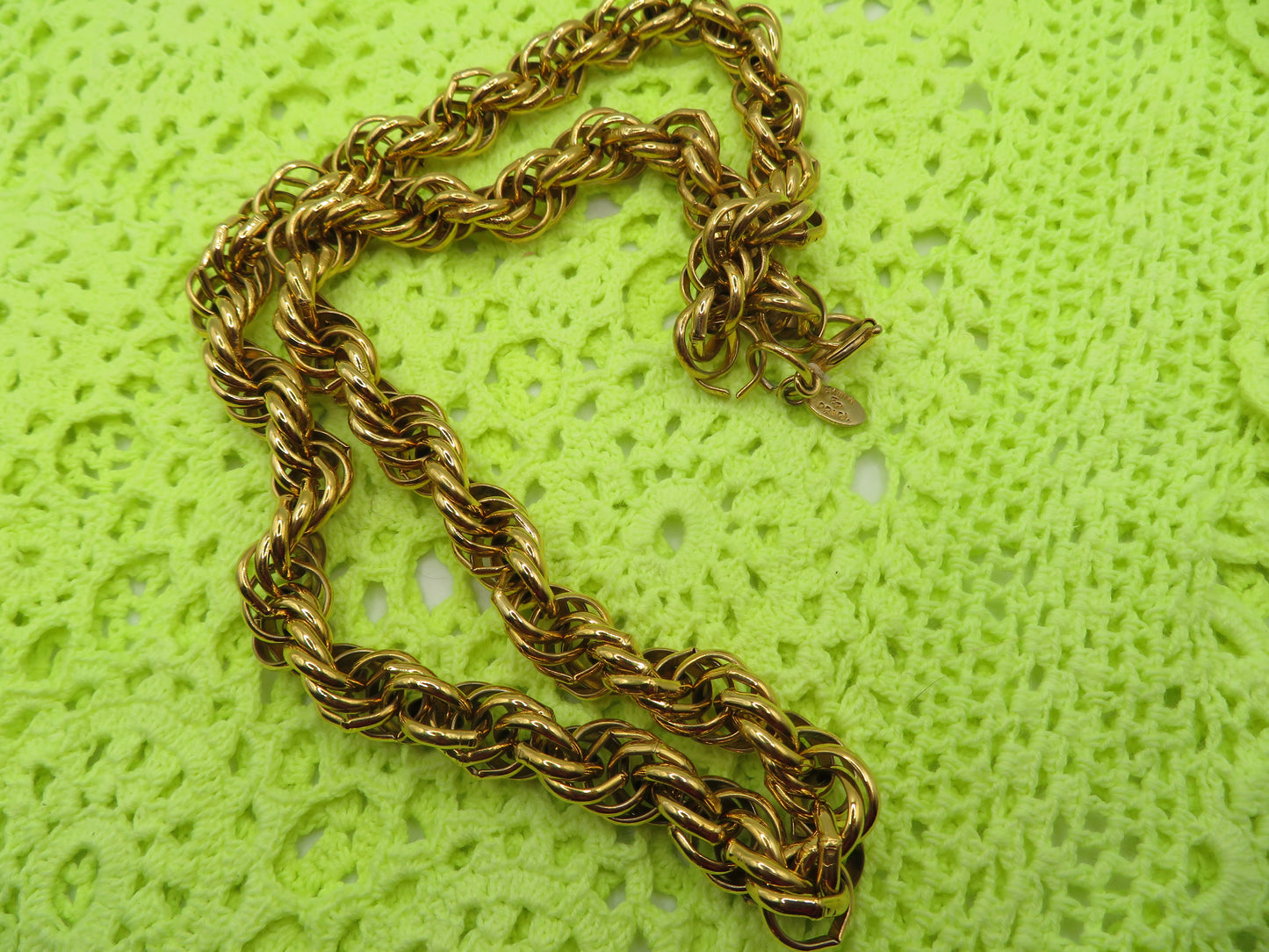 Vintage Erwin Pearl Chunky Twisted Gold Necklace