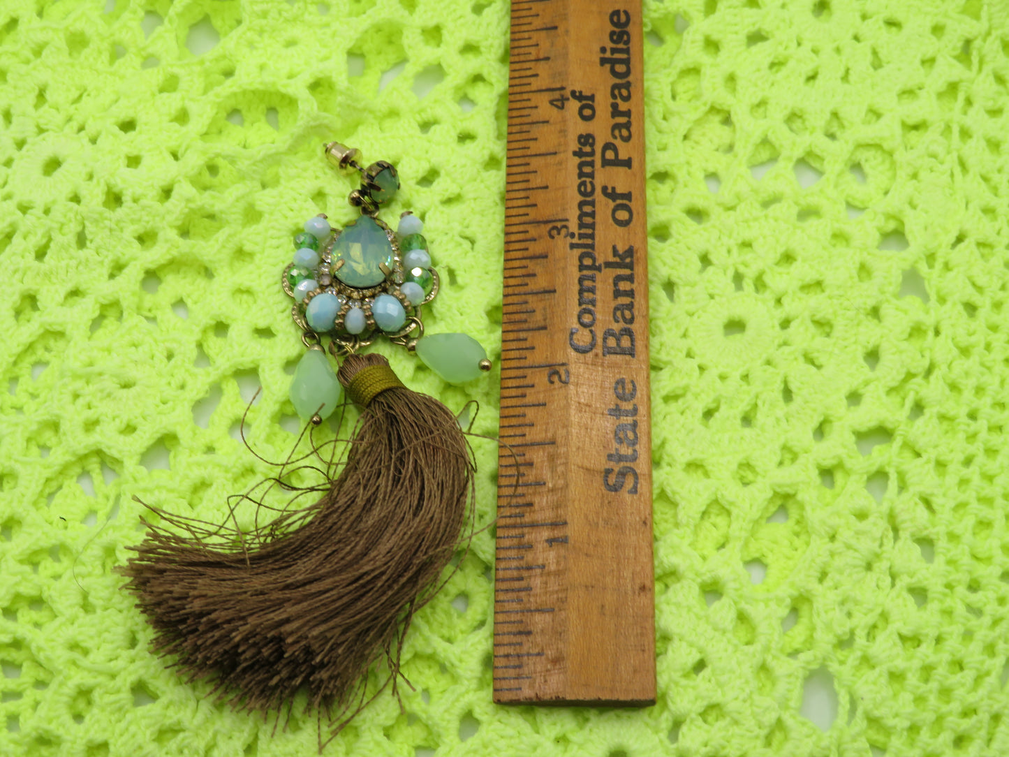 Iris Apfel's Minty Crystal Fringe Earrings