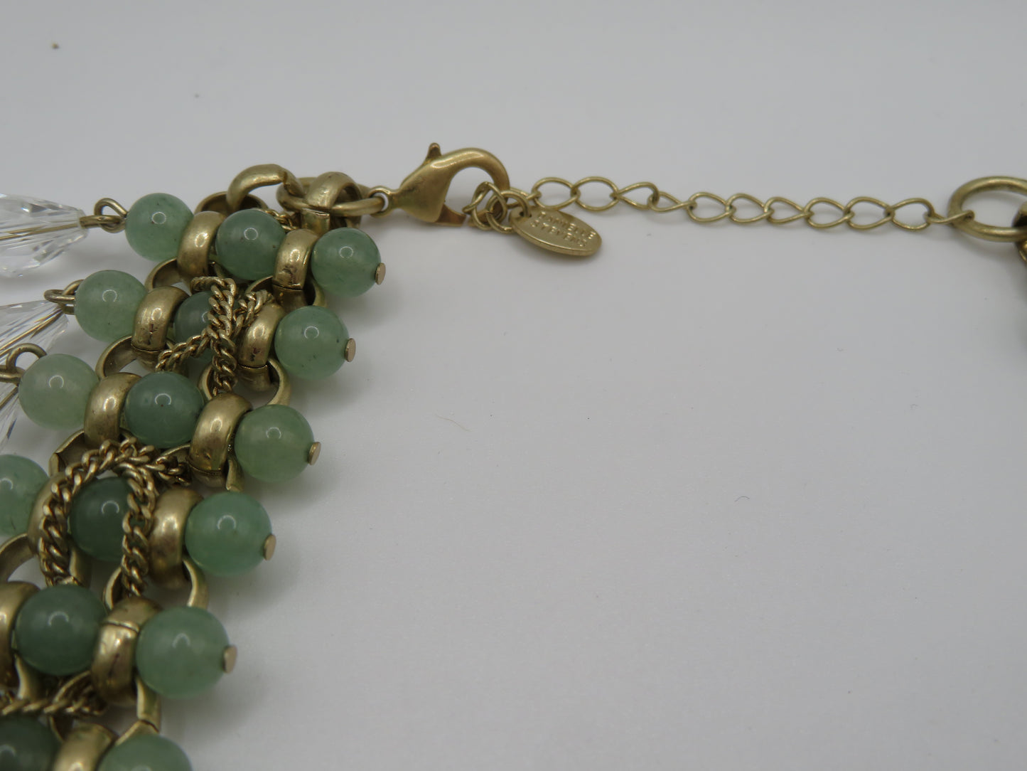 Vintage Jumbo Jade & Crystal Collar