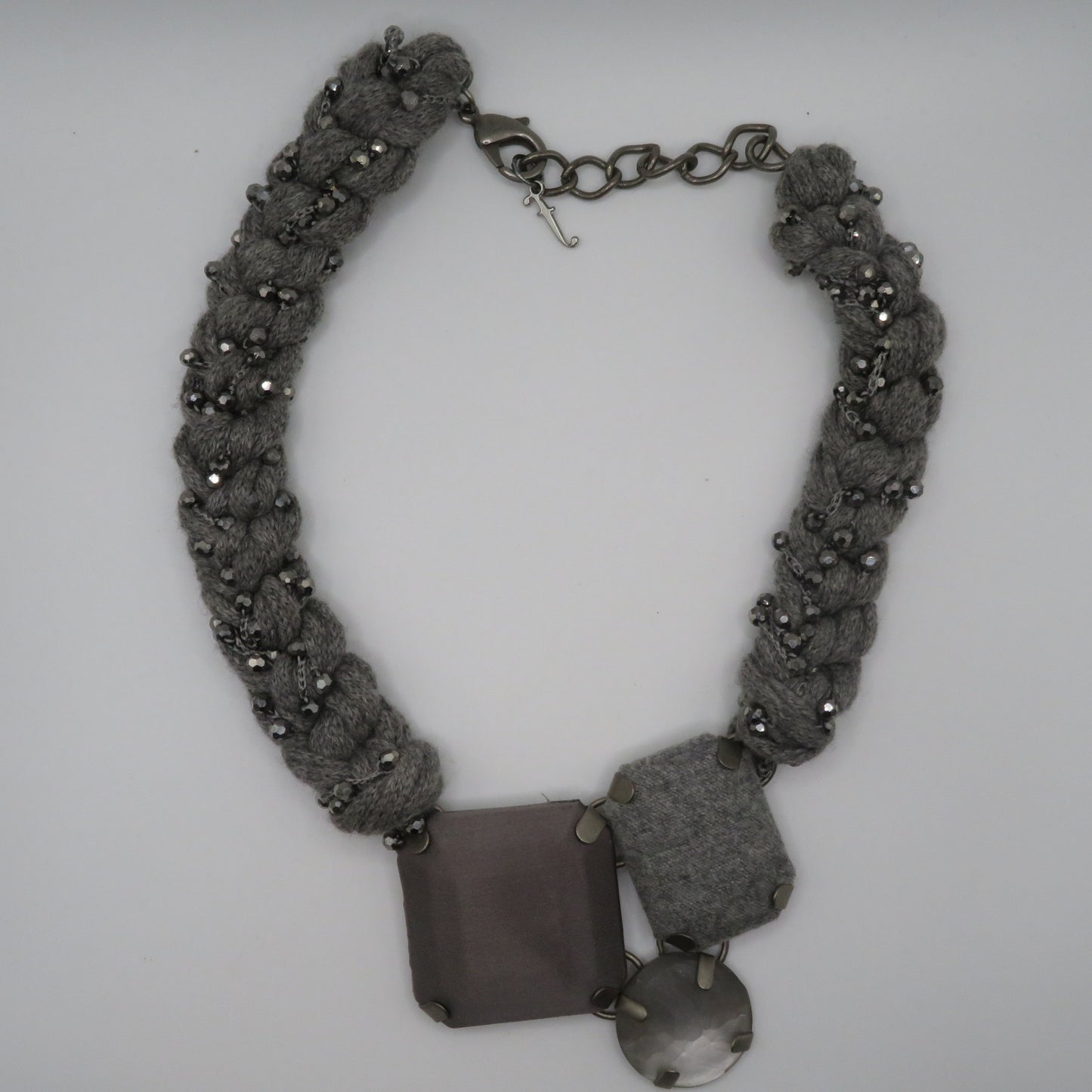 Vintage Braided Geometric Cubist Choker Necklace