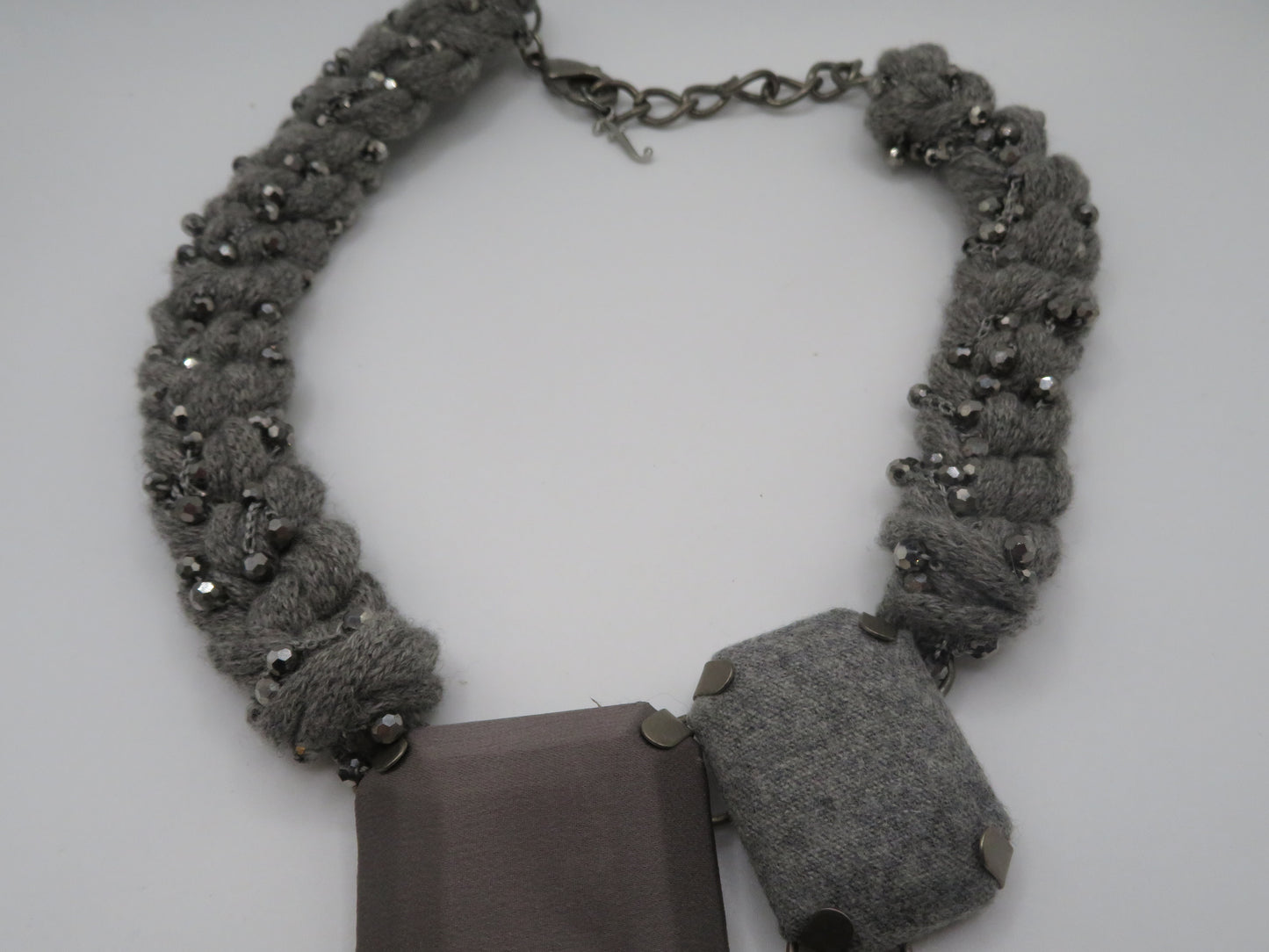 Vintage Braided Geometric Cubist Choker Necklace