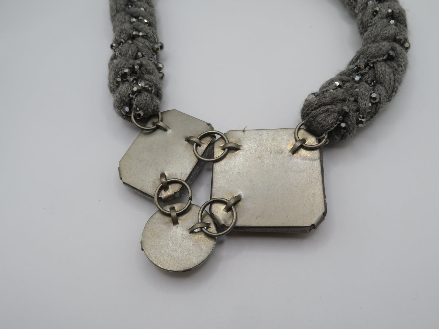 Vintage Braided Geometric Cubist Choker Necklace