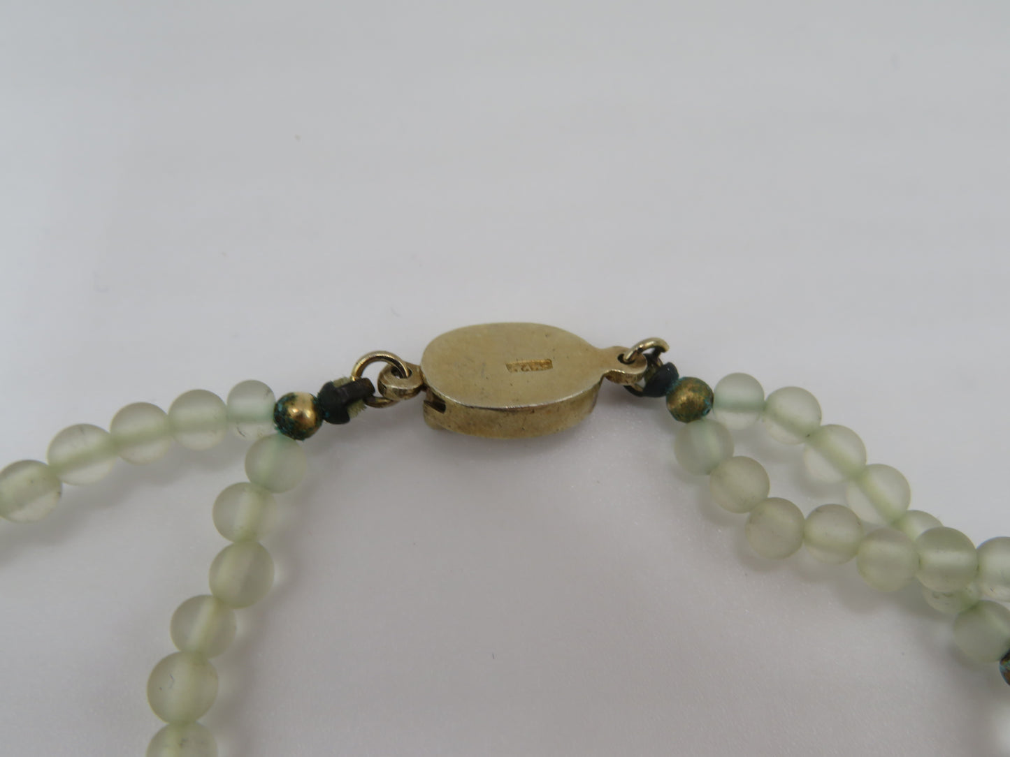 Vintage Frosted Glass & Crystal Sculptural Necklace