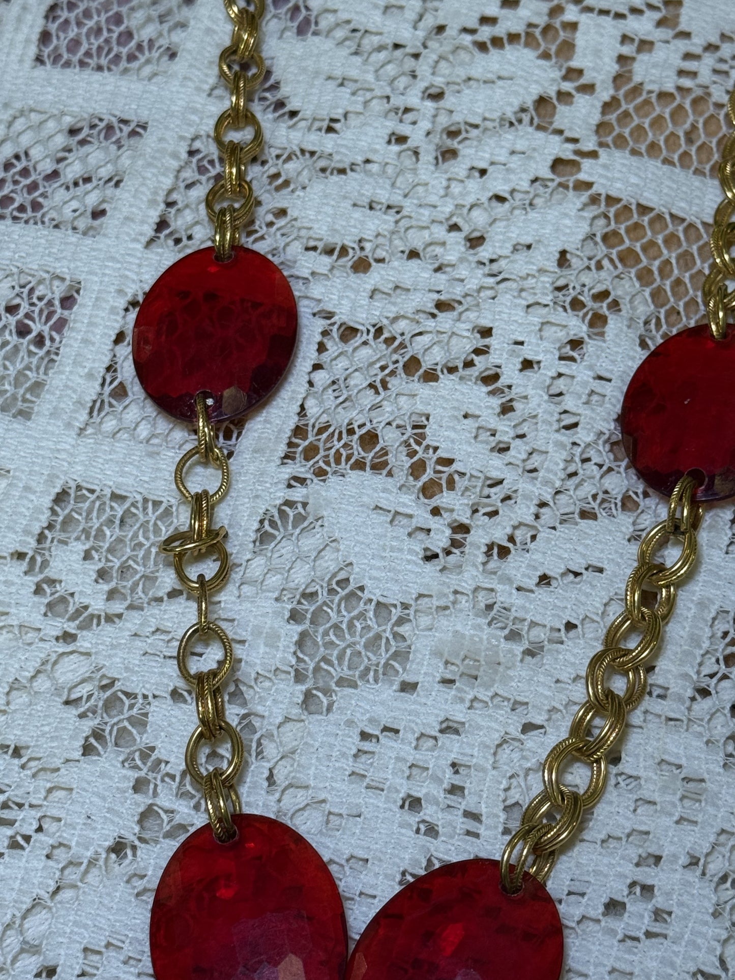 Vintage Roger Van S Red Statement Necklace