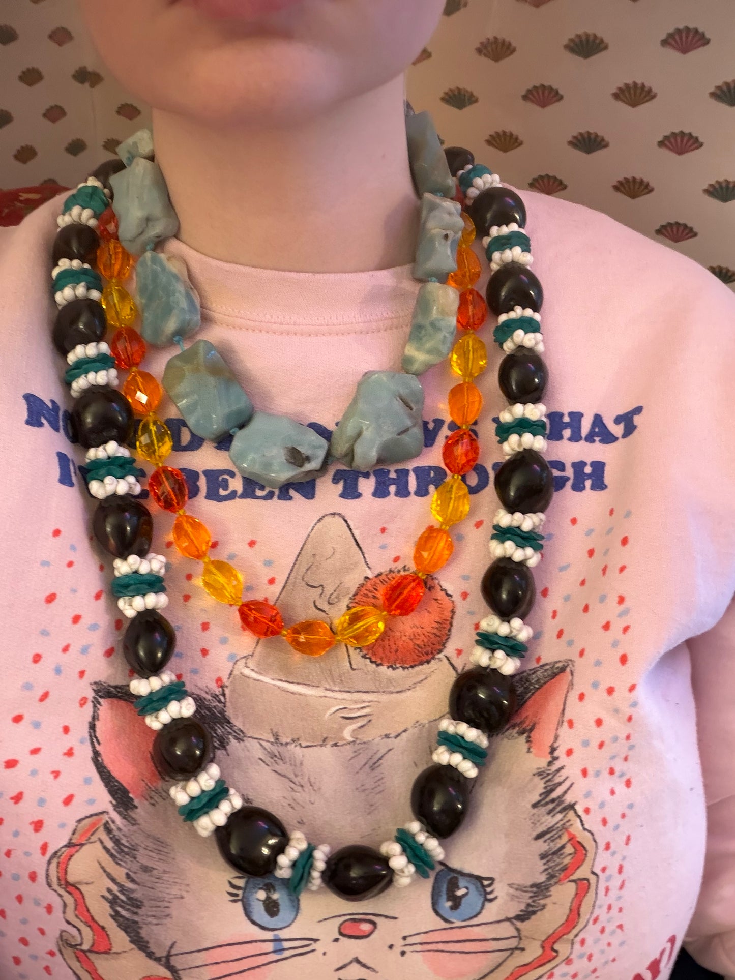 Vintage Kenneth Jay Lane Amazonite Nugget Beaded Necklace