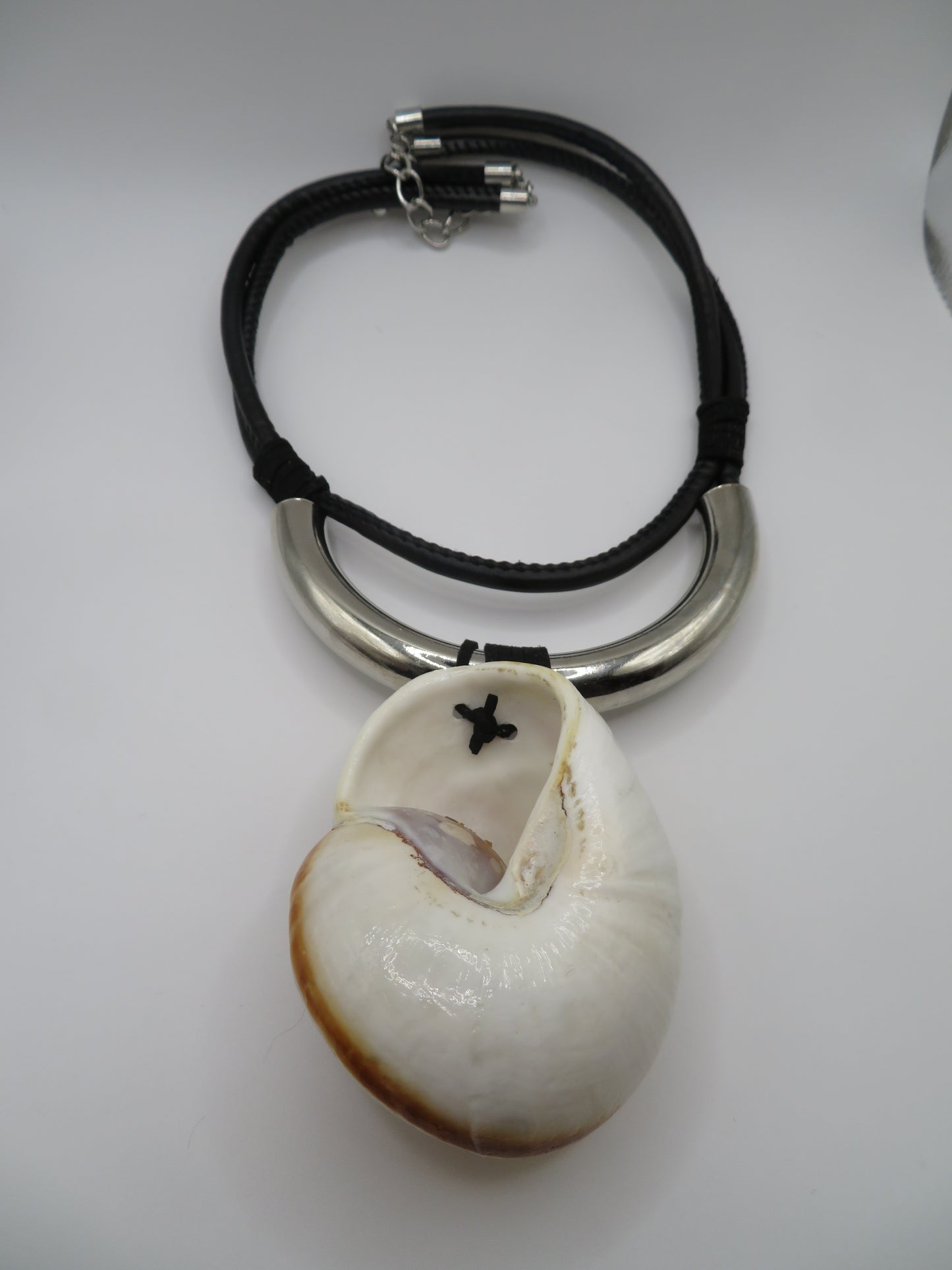 Vintage Giant Shell Silver Statement Necklace