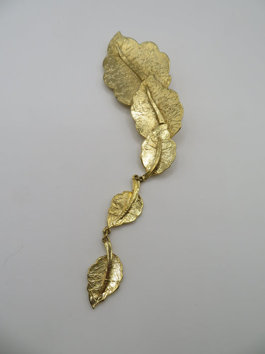 Vintage Huge Ultra Craft Articulated Leaf Brooch