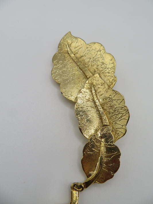 Vintage Huge Ultra Craft Articulated Leaf Brooch