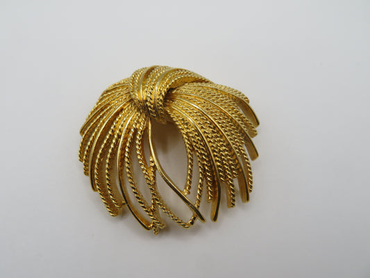 Vintage Mini Midcentury Monet Gold Cordelia Swirl Brooch
