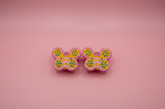 Moschino Oversized Pink Butterfly Clip On Earrings
