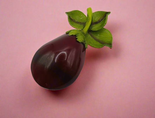 Vintage Rare Ciléa Paris Oversized Eggplant Brooch