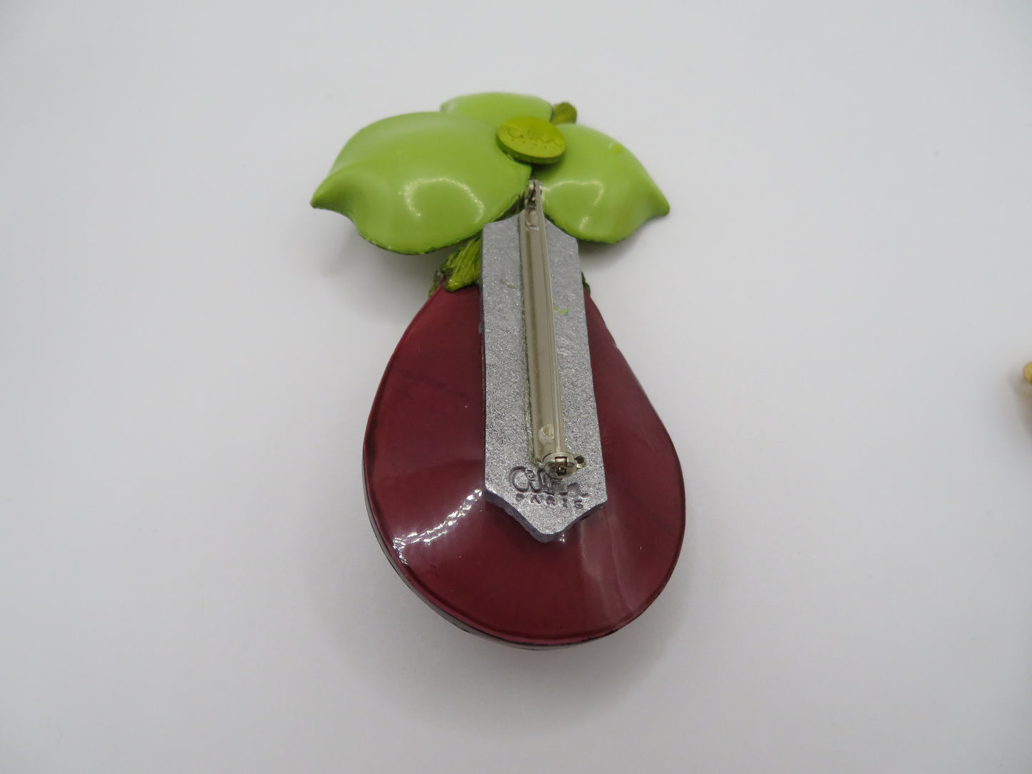 Vintage Rare Ciléa Paris Oversized Eggplant Brooch