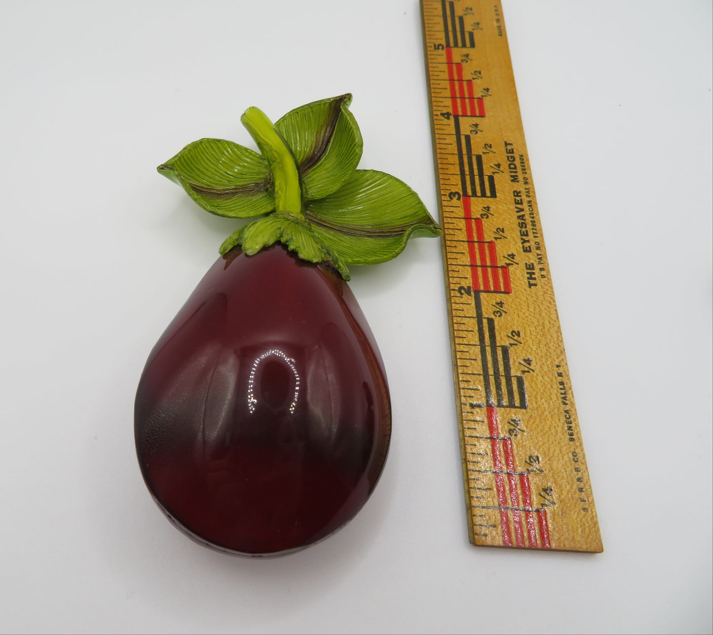 Vintage Rare Ciléa Paris Oversized Eggplant Brooch
