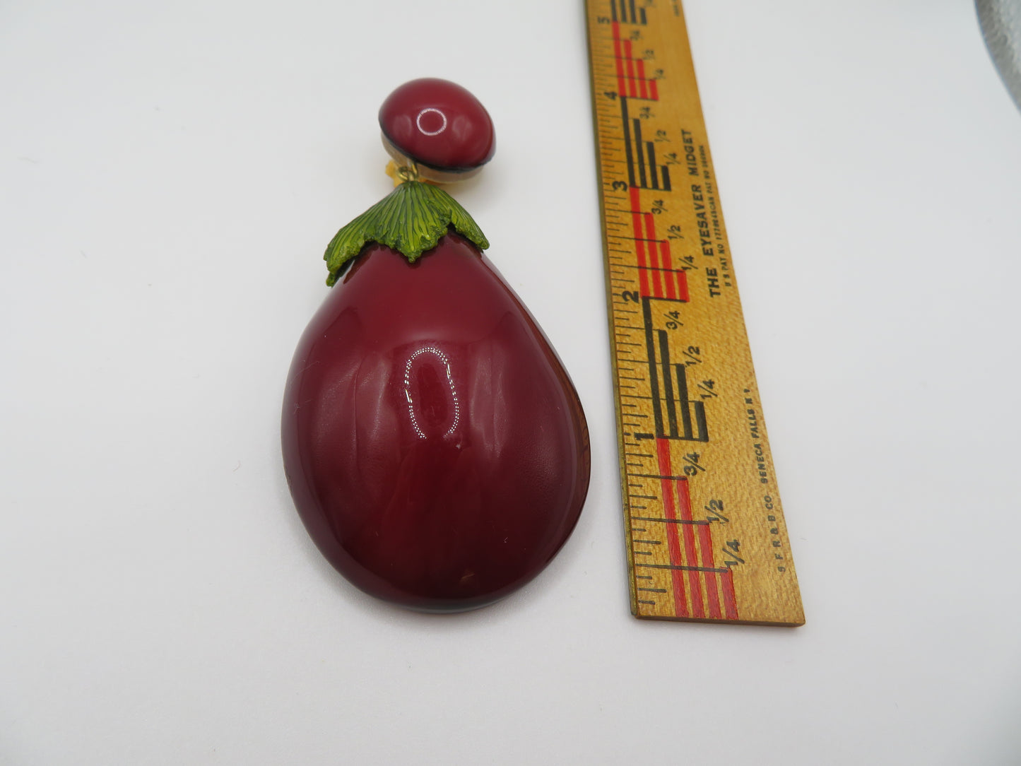 Vintage Rare Ciléa Paris Oversized Eggplant Clip On Earrings