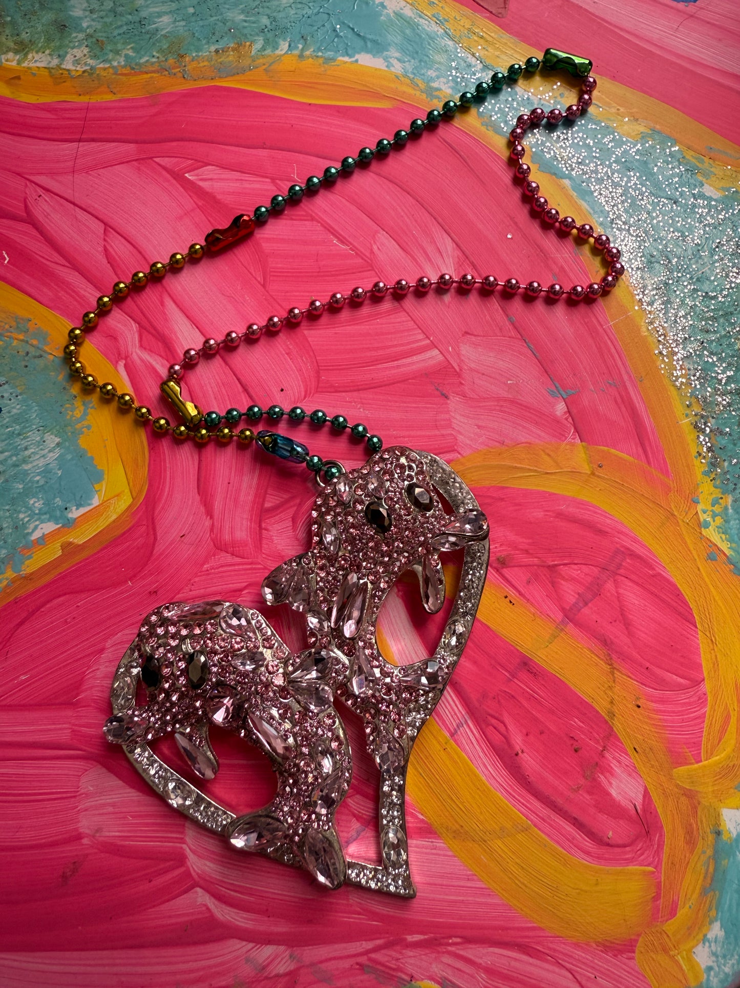 Collina Strada Rainbow Crystal Dolphin Necklace