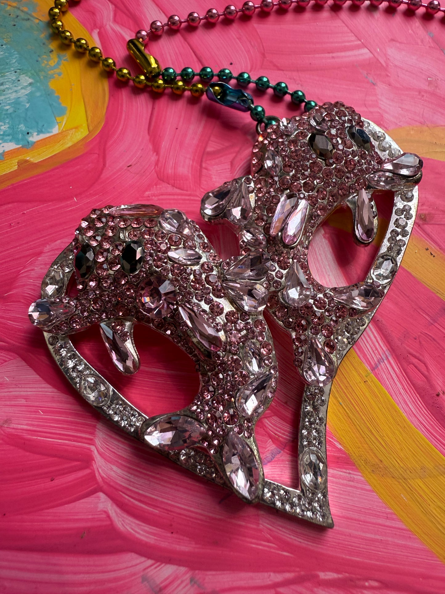 Collina Strada Rainbow Crystal Dolphin Necklace