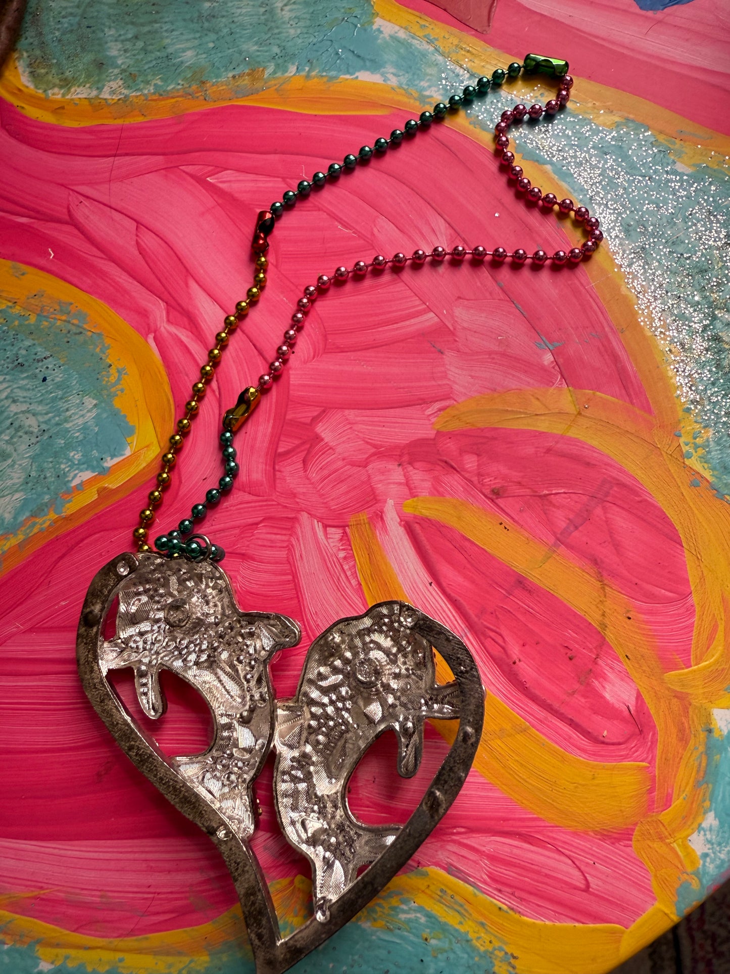 Collina Strada Rainbow Crystal Dolphin Necklace