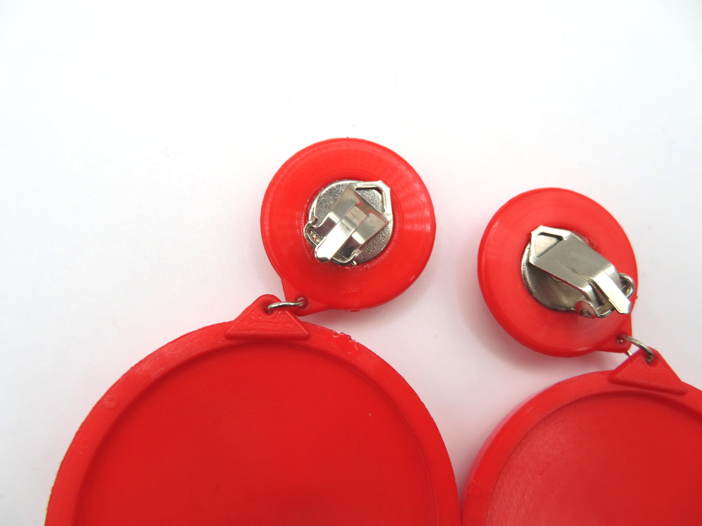 Vintage Huge Quilted Circles Clip On Earrings