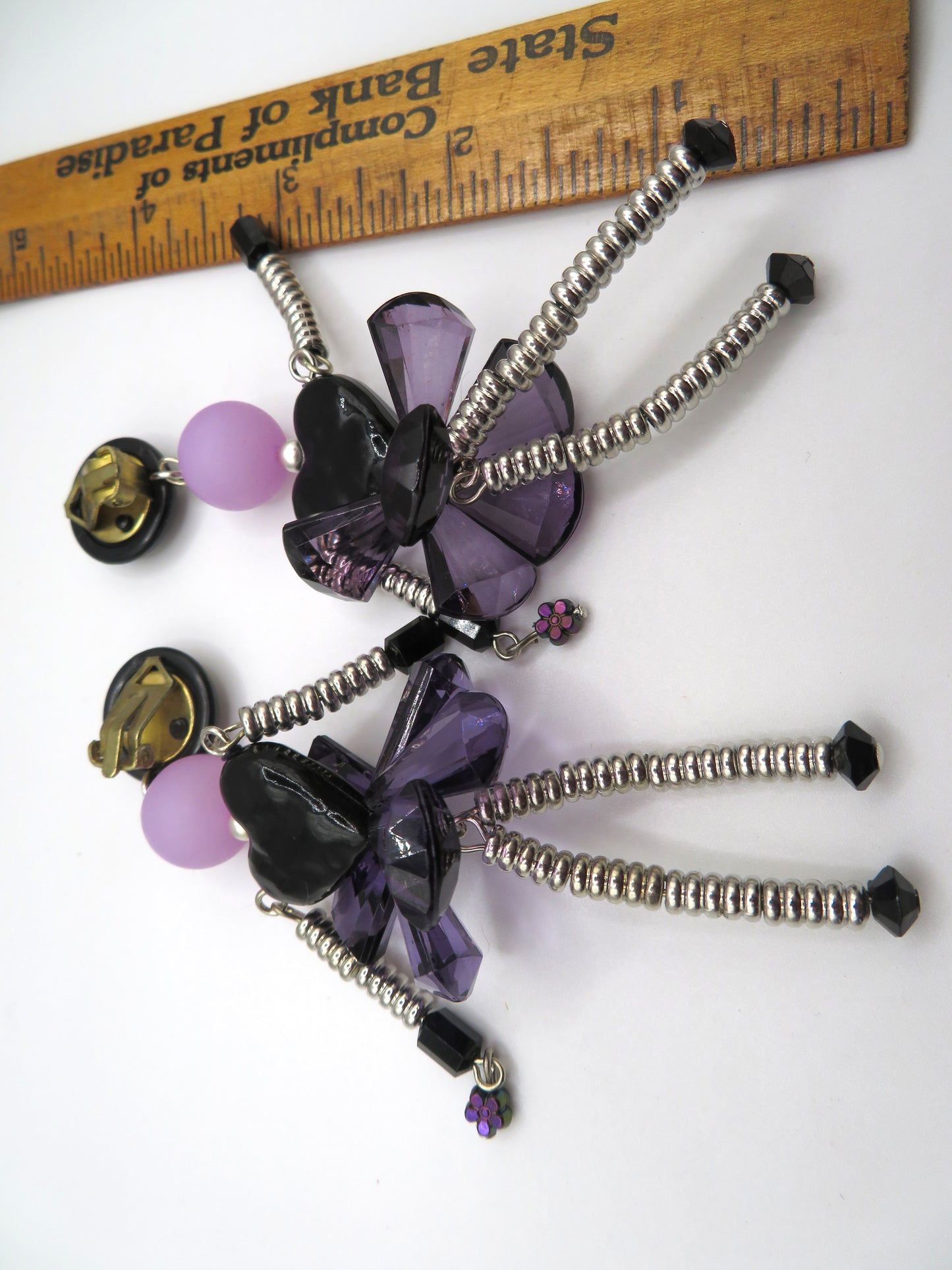 Vintage Rare Articulated Chunky French Doll Heart Earrings