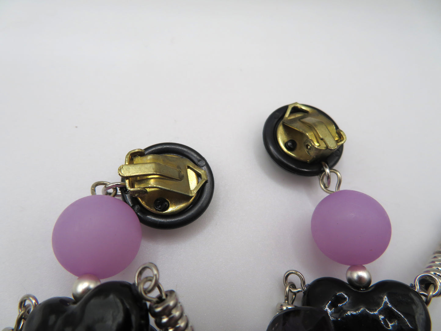 Vintage Rare Articulated Chunky French Doll Heart Earrings