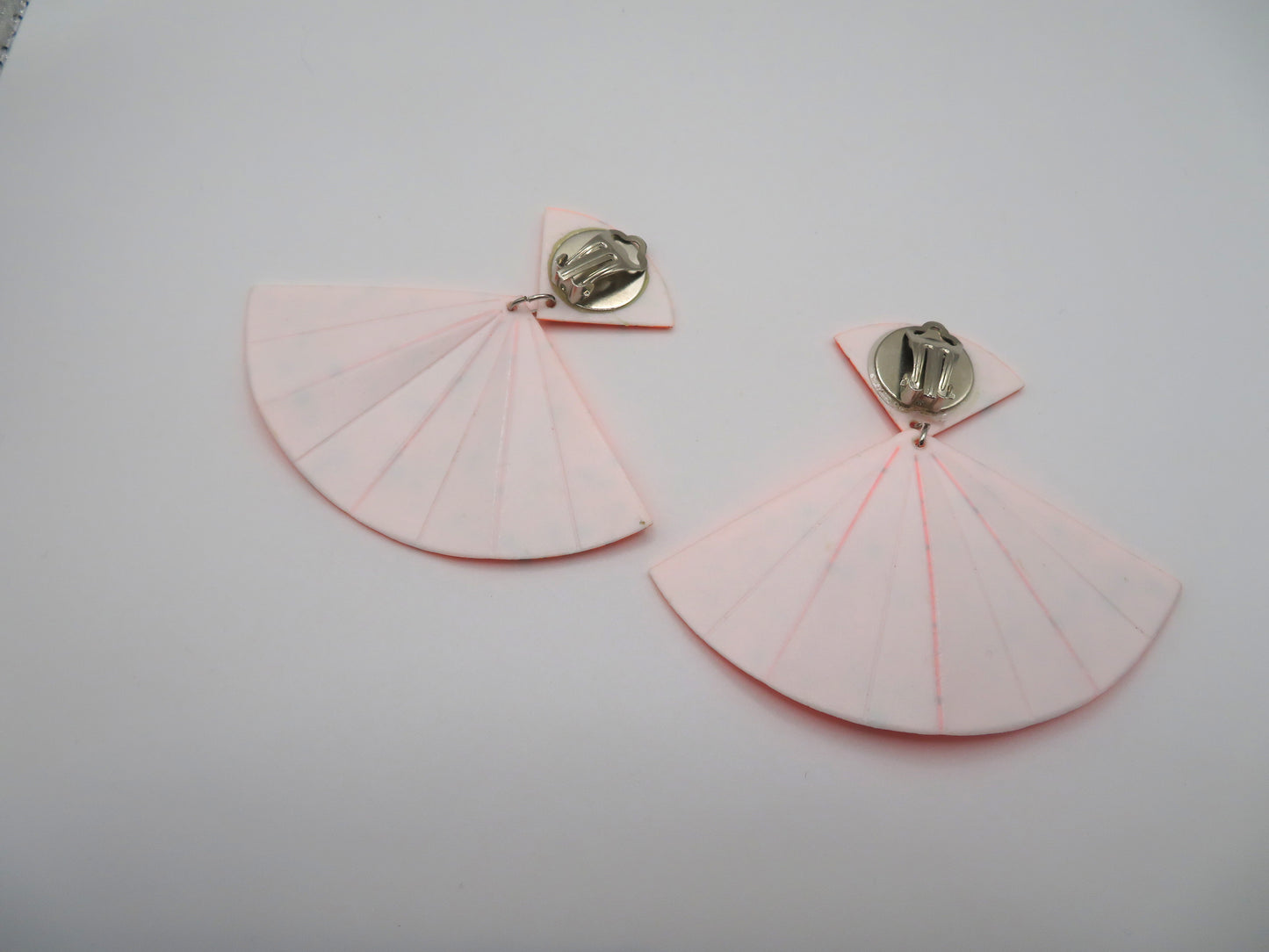 Vintage Tangerine Airbrushed Fan Clip On Earrings