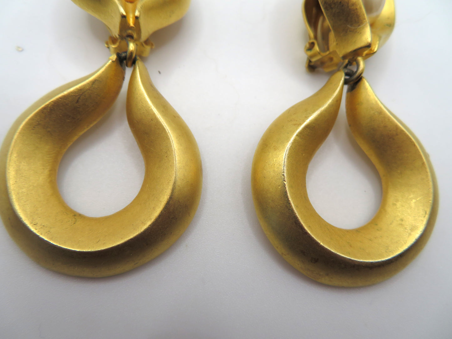 Vintage Karl Lagerfeld Pearl Drop Clip On Earrings