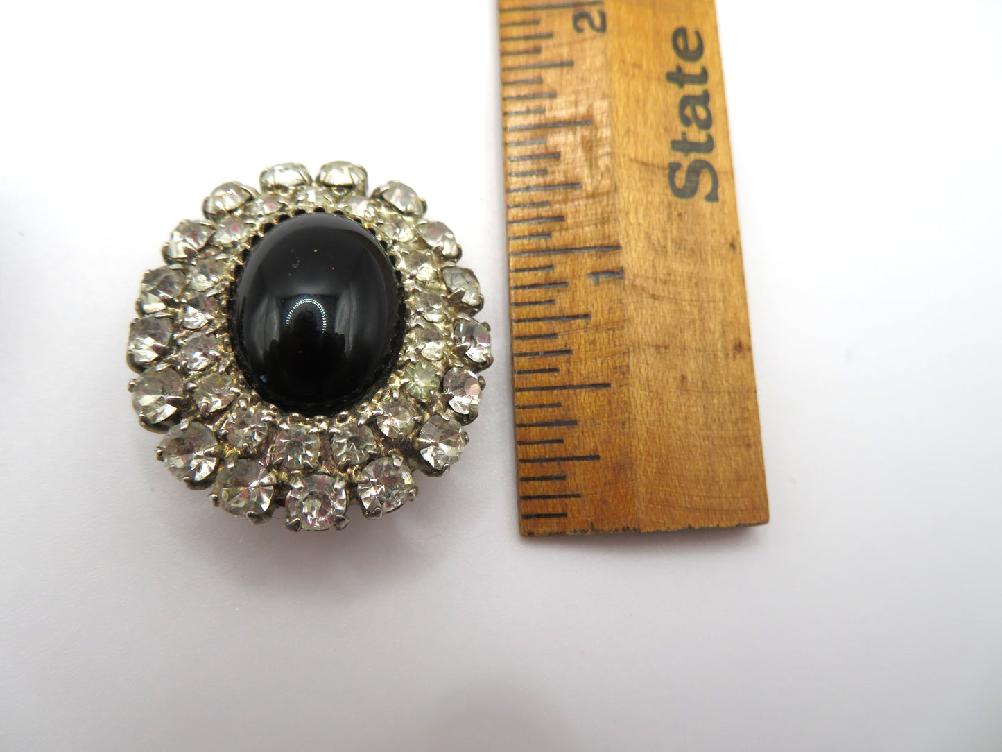 Vintage 1950s Chunky Rhinestone Clip On Earrings